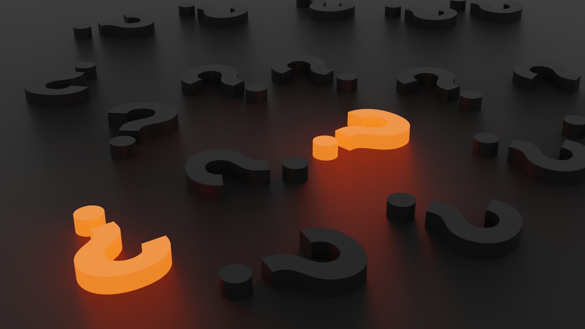 Think Fanny brain riddle concept with floating question marks