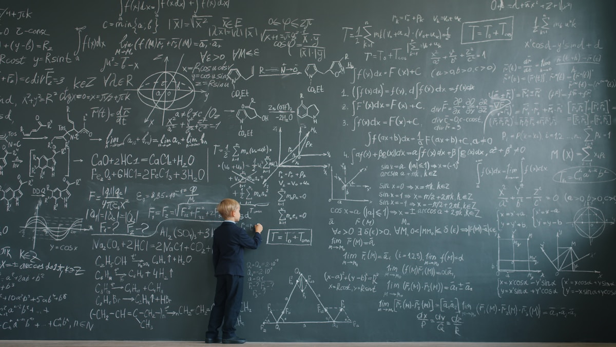 Think Fanny number puzzle formulas on a chalkboard